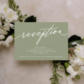 Eenvoudige Sage Green en White Modern Calligraphy Kaart
