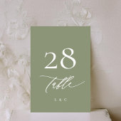 Eenvoudige Sage Green en White Modern Calligraphy Kaart