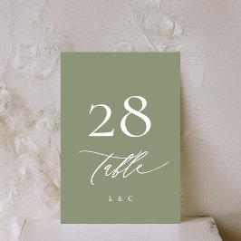 Eenvoudige Sage Green en White Modern Calligraphy Kaart