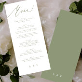 Eenvoudige Sage Green en White Modern Calligraphy Menu