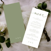 Eenvoudige Sage Green en White Modern Calligraphy Menu