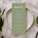 Eenvoudige Sage Green en White Modern Calligraphy Menu<br><div class="desc">slim menu om het collectie aan te passen *als u meer papieren opties wilt,  kunt u dit ontwerp overbrengen naar een slim programma *of voor meer hulp contact met mij opnemen</div>