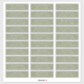 Eenvoudige Sage Green en White Modern Calligraphy Sticker (Vel)