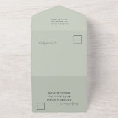 Eenvoudige Sage Green Eucalyptus Calligraphy Weddi All In One Uitnodiging (Buitenkant)