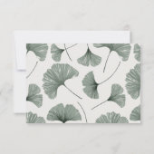 Eenvoudige Sage Green Ginkgo Leaf Wedding RSVP Kaartje (Achterkant)