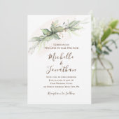 Eenvoudige Sage Green Gold Floral Christelijk brui Kaart (Staand voorkant)