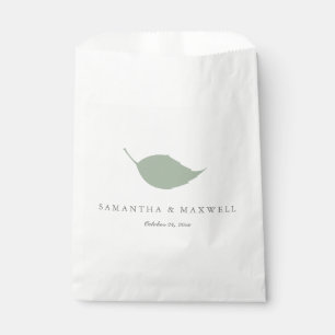 Eenvoudige Sage Green Leaf Wedding Favoriet Tas Bedankzakje