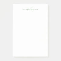 Eenvoudige Sage Green Minimalist Two Monogram Name