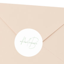 Eenvoudige Sage Green Minimalist Two Monogram Name