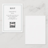 Eenvoudige Sage Green RSVP QR Code Option Informatiekaartje (Voorkant / Achterkant)