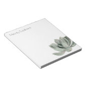 Eenvoudige Sage Green Succulent Plant Waterverf Notitieblok (Schuin)
