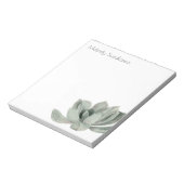 Eenvoudige Sage Green Succulent Plant Waterverf Notitieblok (Linkerzijde)