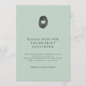 Eenvoudige Sage Green Thumbprint Gastenboek tekenk Kaart (Voorkant)