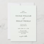 Eenvoudige Sage Green Typography Script Wedding Kaart (Voorkant)