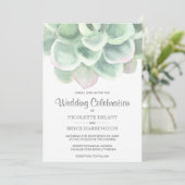 Eenvoudige Sage Green Waterverf Succulent Wedding Kaart (Staand voorkant)