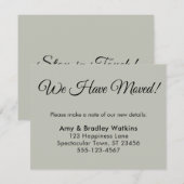 Eenvoudige Sage Green We hebben Verhuisd Van Adres Informatiekaartje (Voorkant / Achterkant)