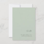 Eenvoudige Sage Green Wedding RSVP-kaart Kaart (Achterkant)