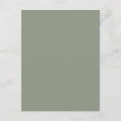Eenvoudige Sage Green White Script Wedding Details Informatiekaartje (Achterkant)