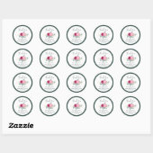 Eenvoudige Sage Groen Blush Roze Goud Bloemen Brui Ronde Sticker (Vel)