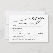 Eenvoudige Sage Groen en Wit RSVP Kaartje (Voorkant)