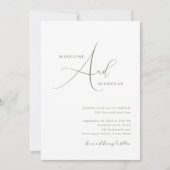 Eenvoudige Sage Groen Minimalistisch Script Bruilo Kaart (Voorkant)