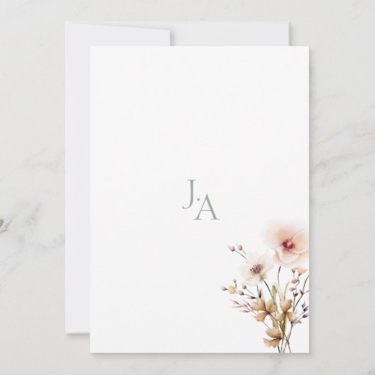 Eenvoudige Sage Groen Roze Wildbloemen Bloemen Blo Kaart (Achterkant)