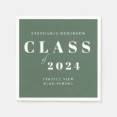 Eenvoudige Sage Groene Afstudeerfeest Servet (Voorkant)