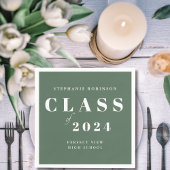 Eenvoudige Sage Groene Afstudeerfeest Servet