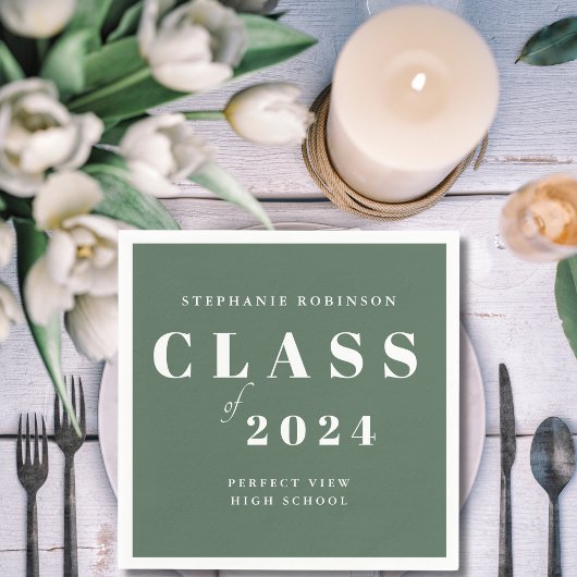 Eenvoudige Sage Groene Afstudeerfeest Servet