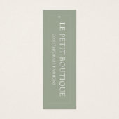 Eenvoudige Sage Groene Amerikaanse Kleding Maattab Mini Visitekaartjes (Voorkant)