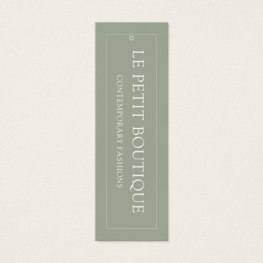 Eenvoudige Sage Groene Amerikaanse Kleding Maattab Mini Visitekaartjes (Voorkant)