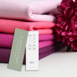 Eenvoudige Sage Groene Amerikaanse Kleding Maattab Mini Visitekaartjes