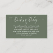 Eenvoudige Sage Groene Boeken voor Baby Insert Kaa Visitekaartje (Voorkant)