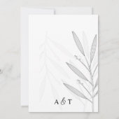 Eenvoudige Sage Groene en Witte Kalligrafie Kaart (Achterkant)