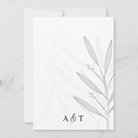 Eenvoudige Sage Groene en Witte Kalligrafie Kaart (Achterkant)