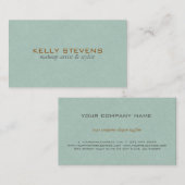 Eenvoudige Sage Groene Faux Linnen Textuur Look Visitekaartje (Voorkant / Achterkant)
