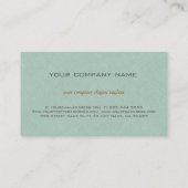 Eenvoudige Sage Groene Faux Linnen Textuur Look Visitekaartje (Achterkant)