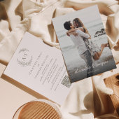 Eenvoudige Sage Groene Foto QR Code RSVP Bruiloft Kaart