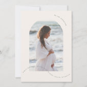 Eenvoudige Sage Groene Foto's Collage baby Zwanger Aankondiging (Voorkant)