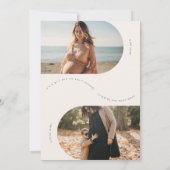 Eenvoudige Sage Groene Foto's Collage baby Zwanger Aankondiging (Achterkant)