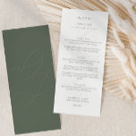 Eenvoudige Sage Groene Initialen Kalligrafie Trouw Menu<br><div class="desc">Eenvoudige Sage Groene Initialen Kalligrafie Trouwmenu</div>