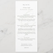 Eenvoudige Sage Groene Initialen Kalligrafie Trouw Menu (Voorkant)