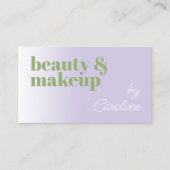 Eenvoudige Sage Groene Lavendel Violet Witte Typog Visitekaartje (Voorkant)