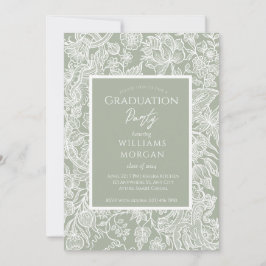 Eenvoudige Sage Groene lijn Kunst Wildflower Kaart