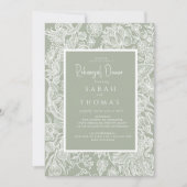 Eenvoudige Sage Groene lijn Kunst Wildflower Kaart (Voorkant)