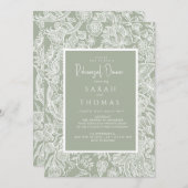 Eenvoudige Sage Groene lijn Kunst Wildflower Kaart (Voorkant / Achterkant)