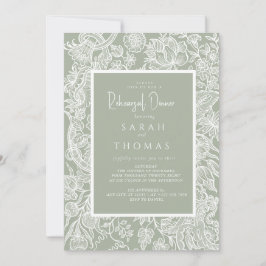 Eenvoudige Sage Groene lijn Kunst Wildflower Kaart