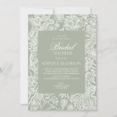 Eenvoudige Sage Groene lijn Kunst Wildflower Kaart (Voorkant)