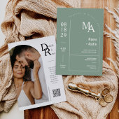 Eenvoudige Sage Groene Moderne Minimale Boho Arch  Kaart