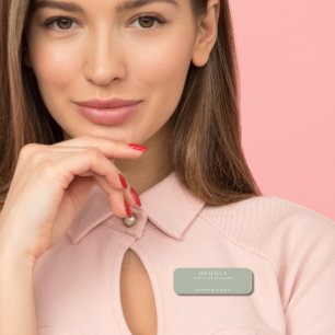 Eenvoudige Sage Groene Professionele Zaken Naamplaatje